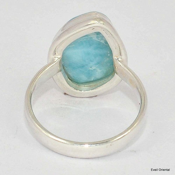 Bague Larimar asymétrique taille 59 Bagues pierres naturelles KC126.5
