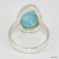 Bague Larimar asymétrique taille 59 Bagues pierres naturelles KC126.5