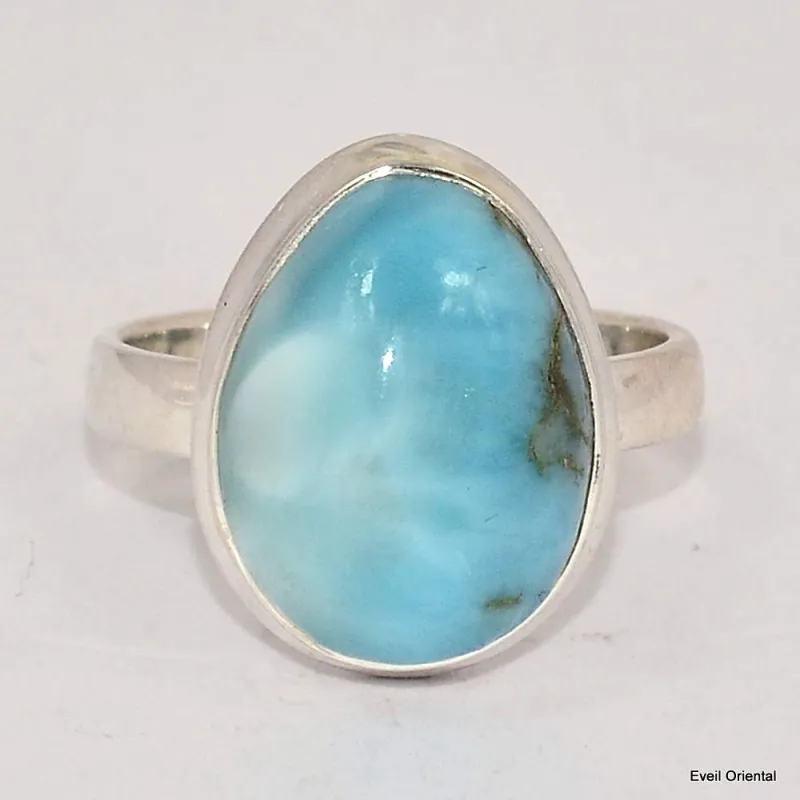 Bague authentique Larimar taille 61 - Bagues pierres naturelles