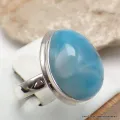 Bague authentique Larimar taille 61 - Bagues pierres naturelles