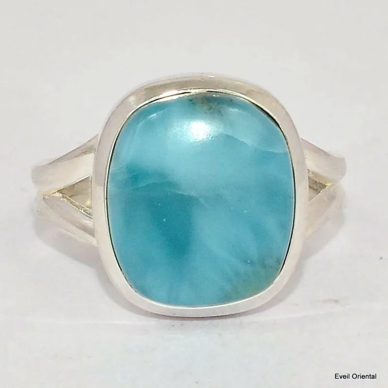 Bague authentique Larimar taille 58 - Bagues pierres naturelles