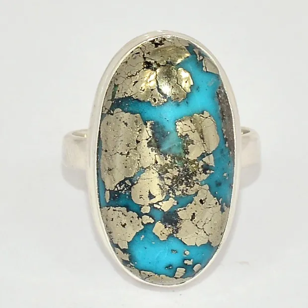 Bague Turquoise du moyen orient taille 59 - Bagues pierres naturelles
