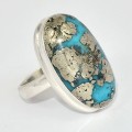 Bague Turquoise du moyen orient taille 59 Bagues pierres naturelles KC127