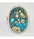 Bague véritable Turquoise du moyen orient taille 58 Bagues pierres naturelles KC127.2