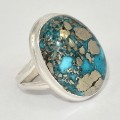 Bague véritable Turquoise du moyen orient taille 58 Bagues pierres naturelles KC127.2