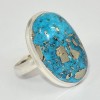 Bague véritable Turquoise du moyen orient taille 59/60 Bagues pierres naturelles KC127.3