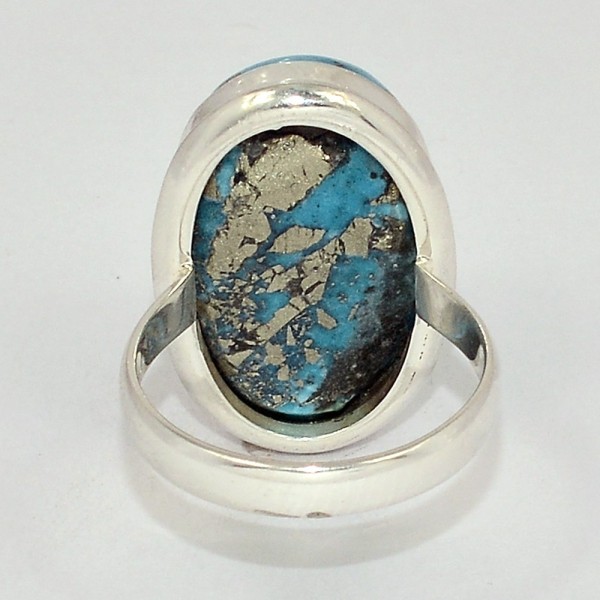 Bague véritable Turquoise du moyen orient taille 59/60 Bagues pierres naturelles KC127.3