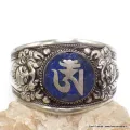 Bracelet tibétain bouddhiste imposant OM lapis lazuli - Bracelets tibétains bouddhistes