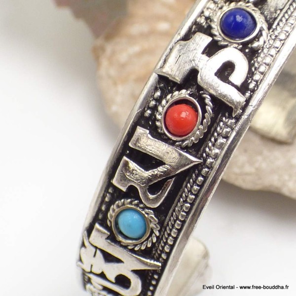 Bracelet tibétain MANTRA de Chenrezi et perles fantaisie Bracelets tibétains bouddhistes AA62