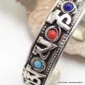 Bracelet tibétain MANTRA de Chenrezi et perles fantaisie - Bracelets tibétains bouddhistes