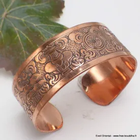 Jonc bouddhiste en Cuivre Roue du Dharma - Bijoux en Cuivre