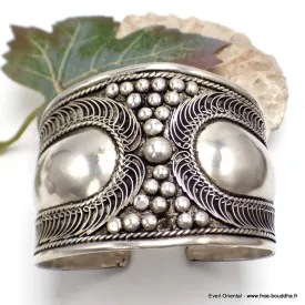 Jonc bouddhiste large bracelet tibétain type manchette - Bracelets tibétains bouddhistes