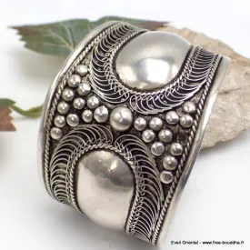Jonc bouddhiste large bracelet tibétain type manchette - Bracelets tibétains bouddhistes