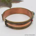 Bracelet tibétain cuivre et Kalachakra - Bijoux en Cuivre