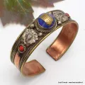 Bracelet tibétain cuivre et Kalachakra - Bijoux en Cuivre