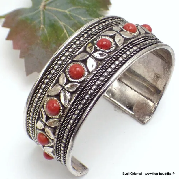Bracelet tibétain Pierres fantaisie rouges - Bracelets tibétains bouddhistes