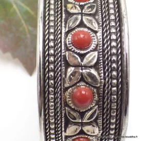 Bracelet tibétain Pierres fantaisie rouges - Bracelets tibétains bouddhistes