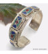 Bracelet tibétain jonc metal et pierres Bracelets tibétains bouddhistes BM41