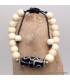 Bracelet tibétain os de buffle blanc Dzi Bracelets tibétains bouddhistes BRTIB8