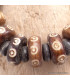 Bracelet tibétain Os de yak brun sculpté Bracelets tibétains bouddhistes BRTIB6