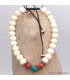 Bracelet tibétain mala Os de buffle et turquoise Bracelets tibétains bouddhistes BM33