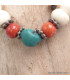 Bracelet tibétain mala Os de buffle et turquoise Bracelets tibétains bouddhistes BM33