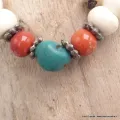 Bracelet tibétain mala Os de buffle et turquoise - Bracelets tibétains bouddhistes