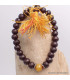 Bracelet tibétain mala bois de rose et ambre Bracelets tibétains bouddhistes BM1