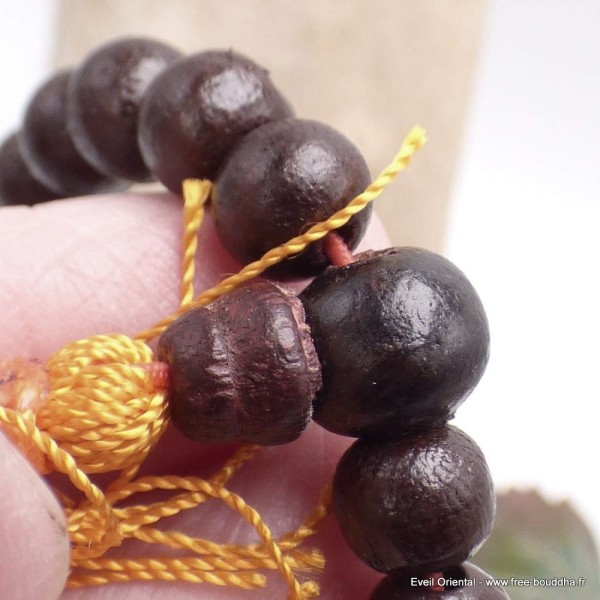 Bracelet tibétain mala bois de rose et ambre Bracelets tibétains bouddhistes BM1