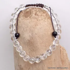 Bracelet tibétain Cristal de Roche cabochon - Bracelets tibétains bouddhistes