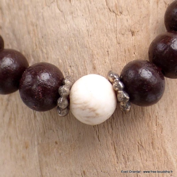 Bracelet mala tibétain Bois de rose corail Bracelets tibétains bouddhistes BM2