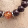 Bracelet tibétain BOIS DE ROSE CORNALINE - Bracelets tibétains bouddhistes
