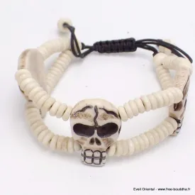 Bracelet tibétain Tête de Mort - Bracelets tibétains bouddhistes