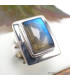 Bague Labradorite bleue rectangulaire taille 57 Bijoux en Labradorite Bleue KC128