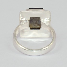 Bague Labradorite bleue rectangulaire taille 57 Bijoux en Labradorite Bleue KC128