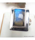 Bague Labradorite bleue rectangulaire taille 57 Bijoux en Labradorite Bleue KC128