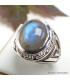 Bague Labradorite bleue motifs celtiques taille 56 Bijoux en Labradorite Bleue KC128.1
