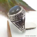 Bague Labradorite bleue motifs celtiques taille 56 - Bijoux en Labradorite Bleue