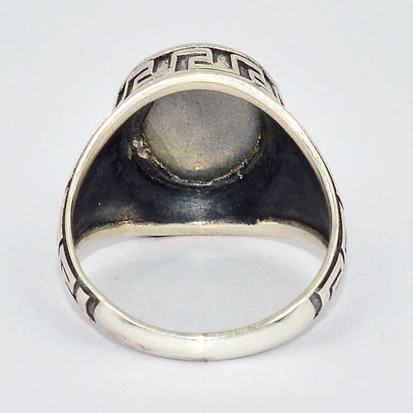 Bague Labradorite bleue motifs celtiques taille 56 Bijoux en Labradorite Bleue KC128.1