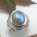 Bague Labradorite bleue motifs celtiques taille 56 Bijoux en Labradorite Bleue KC128.1