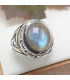 Bague Labradorite bleue motifs celtiques taille 56 Bijoux en Labradorite Bleue KC128.1