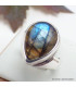 Bague asymétrique Labradorite bleue taille 51/52 Bagues pierres naturelles KC128.3