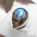 Bague asymétrique Labradorite bleue taille 51/52 - Bagues pierres naturelles