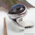 Bague asymétrique Labradorite bleue taille 51/52 - Bagues pierres naturelles