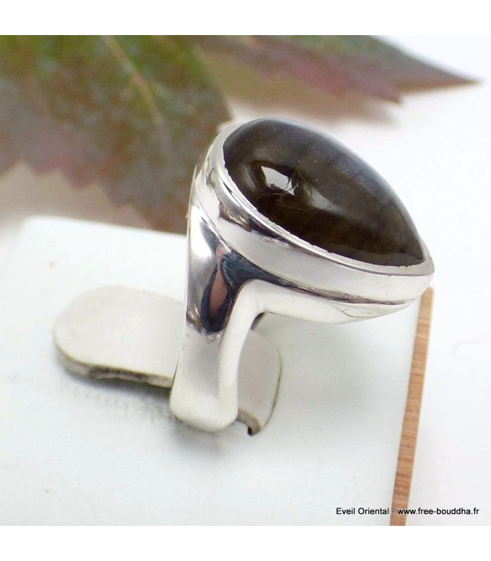 Bague asymétrique Labradorite bleue taille 51/52 Bagues pierres naturelles KC128.3