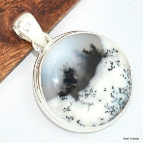 Pendentif rond Merlinite Opale dendritique Bijoux en Opale Dendritique (Merlinite) KC129