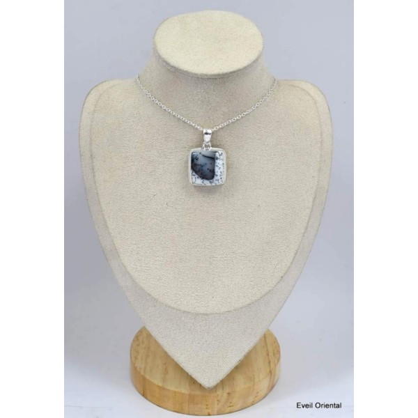 Pendentif carré en Merlinite Bijoux en Opale Dendritique (Merlinite) KC129.3