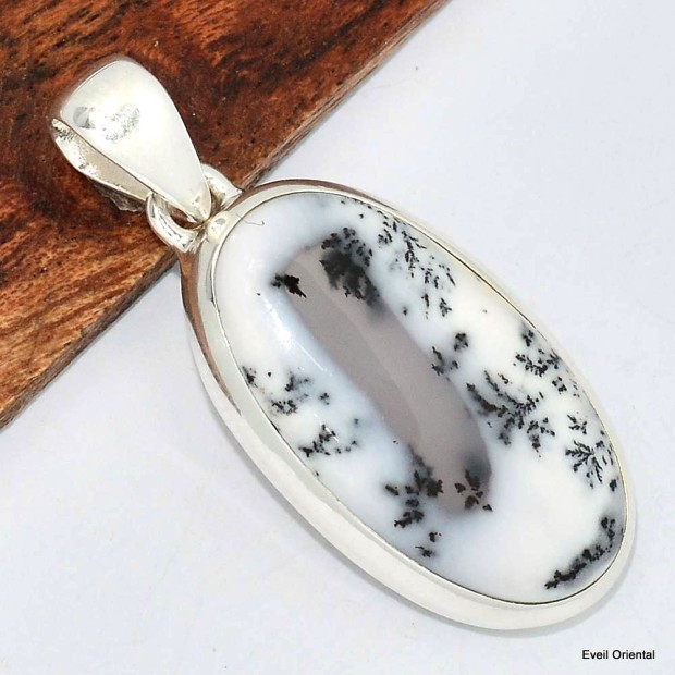 Pendentif oval Opale dendritique Bijoux en Opale Dendritique (Merlinite) KC129.6