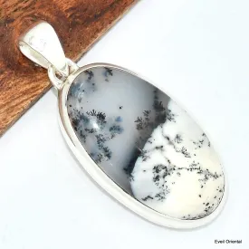 Bijou pendentif en Opale blanche dendritique - Pendentifs pierres naturelles