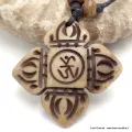 Collier tibétain dorjé sculpté en os de Buffle - Colliers tibétains et népalais